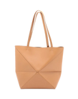 Pre-Loved Puzzle Fold Tote Leather, Tan