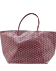 Pre-Loved Saint Louis Tote Goyardine Coated Canvas GM with Silver Hardware, Burgundy