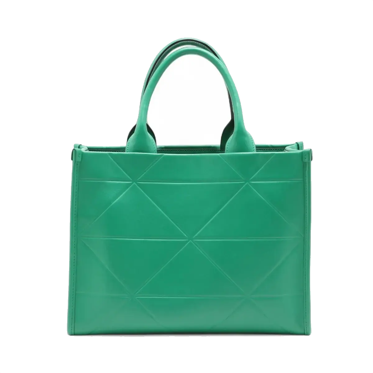 Pre-Loved Symbole Tote Triangle Leather Small with Gold Hardware, Green