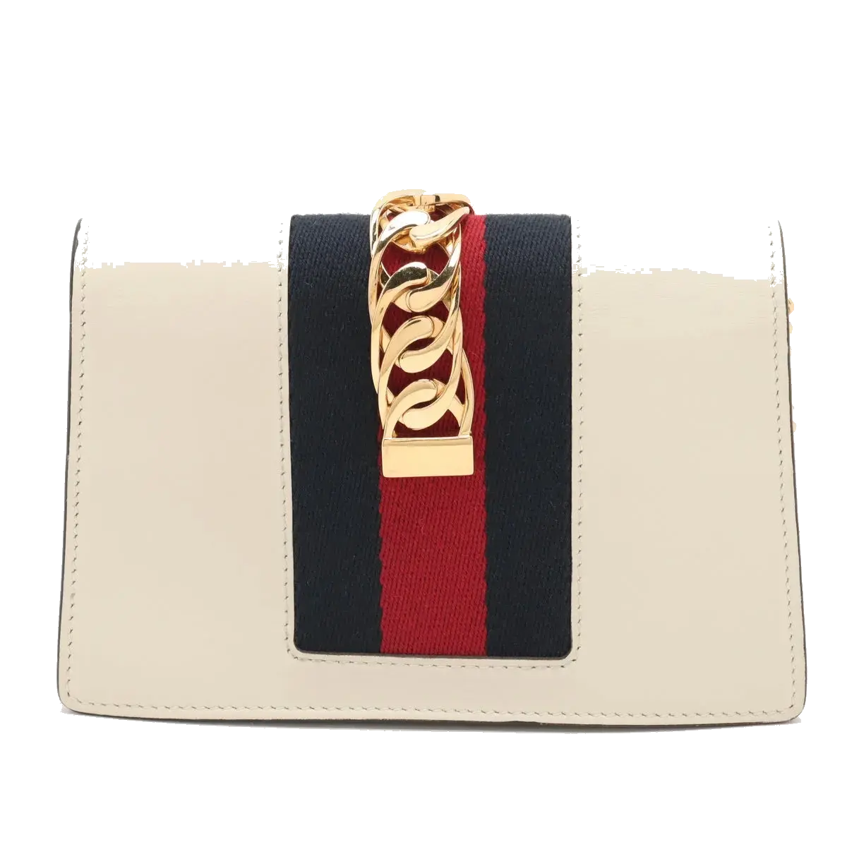 Pre-Loved Sylvie Crossbody Bag Leather Mini with Gold Hardware, White
