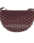 Pre-Loved Belvédère Crossbody Bag Goyardine Coated Canvas PM with Silver Hardware, Burgundy