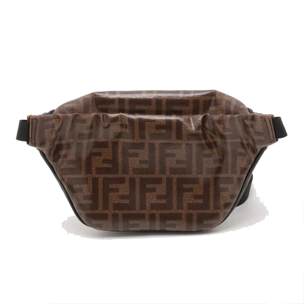 Pre-Loved FF Logo Belt Bag Belt Bag Coated Canvas with Silver Hardware, Brown
