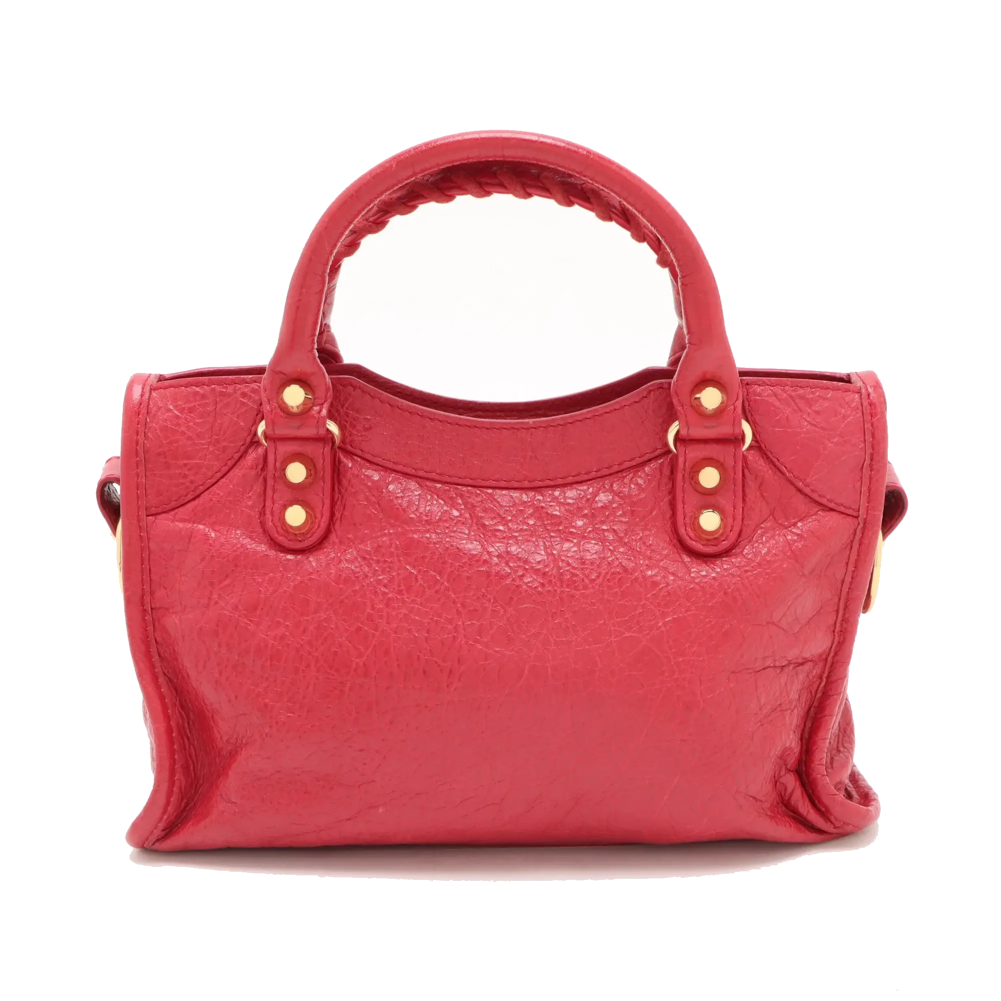 Pre-Loved Classic City Handbag Leather Mini with Gold Hardware, Pink