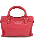 Pre-Loved Classic City Handbag Leather Mini with Gold Hardware, Pink