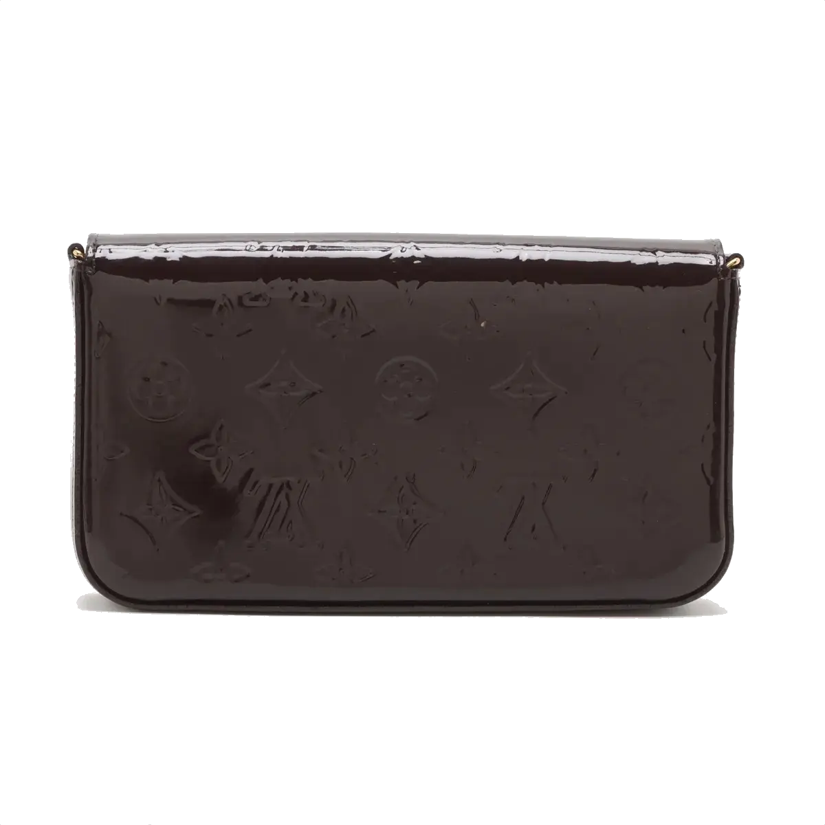 Pre-Loved Pochette Félicie Crossbody Bag Monogram Patent Leather with Gold Hardware, Amarante