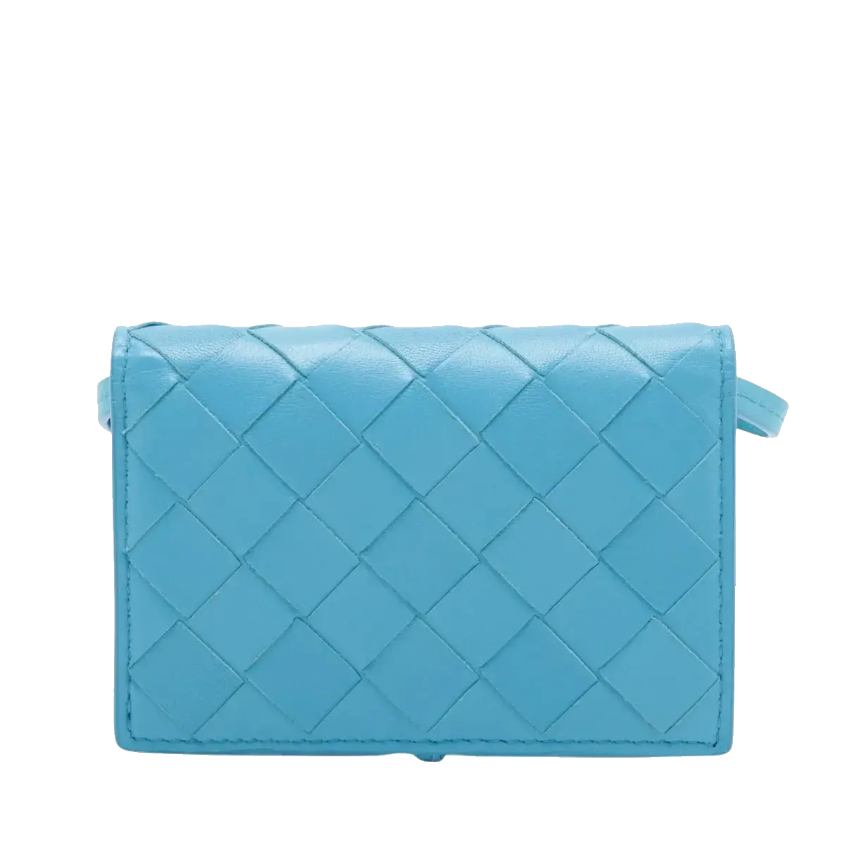 Pre-Loved Intrecciato Mini Crossbody Crossbody Bag Intrecciato Leather Mini, Light Blue