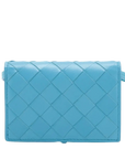 Pre-Loved Intrecciato Mini Crossbody Crossbody Bag Intrecciato Leather Mini, Light Blue