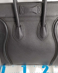 Pre-Loved Luggage Tote Leather Micro with Silver Hardware, Black