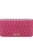 Pre-Loved Matelassé Wallet on Chain Crossbody Bag Quilted Leather Small with Gold Hardware, Pink