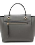 Pre-Loved Belt Bag Handbag Leather Micro with Gold Hardware, Gray