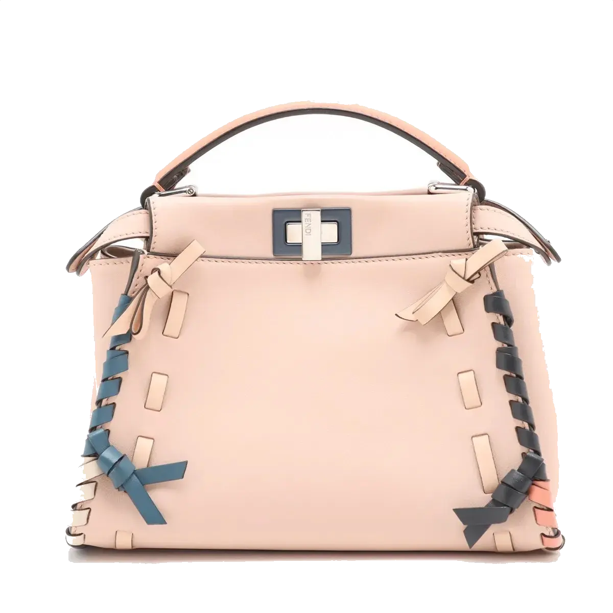 Pre-Loved Peekaboo Handbag Leather Mini with Silver Hardware, Pink