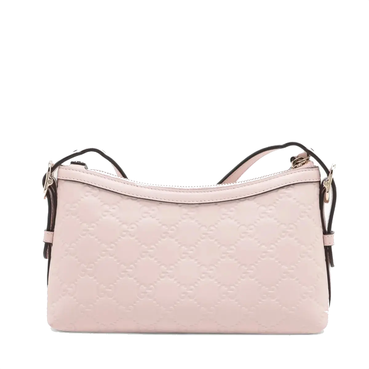 Pre-Loved Guccissima Crossbody Bag Monogram Leather Small with Gold Hardware, Light Pink