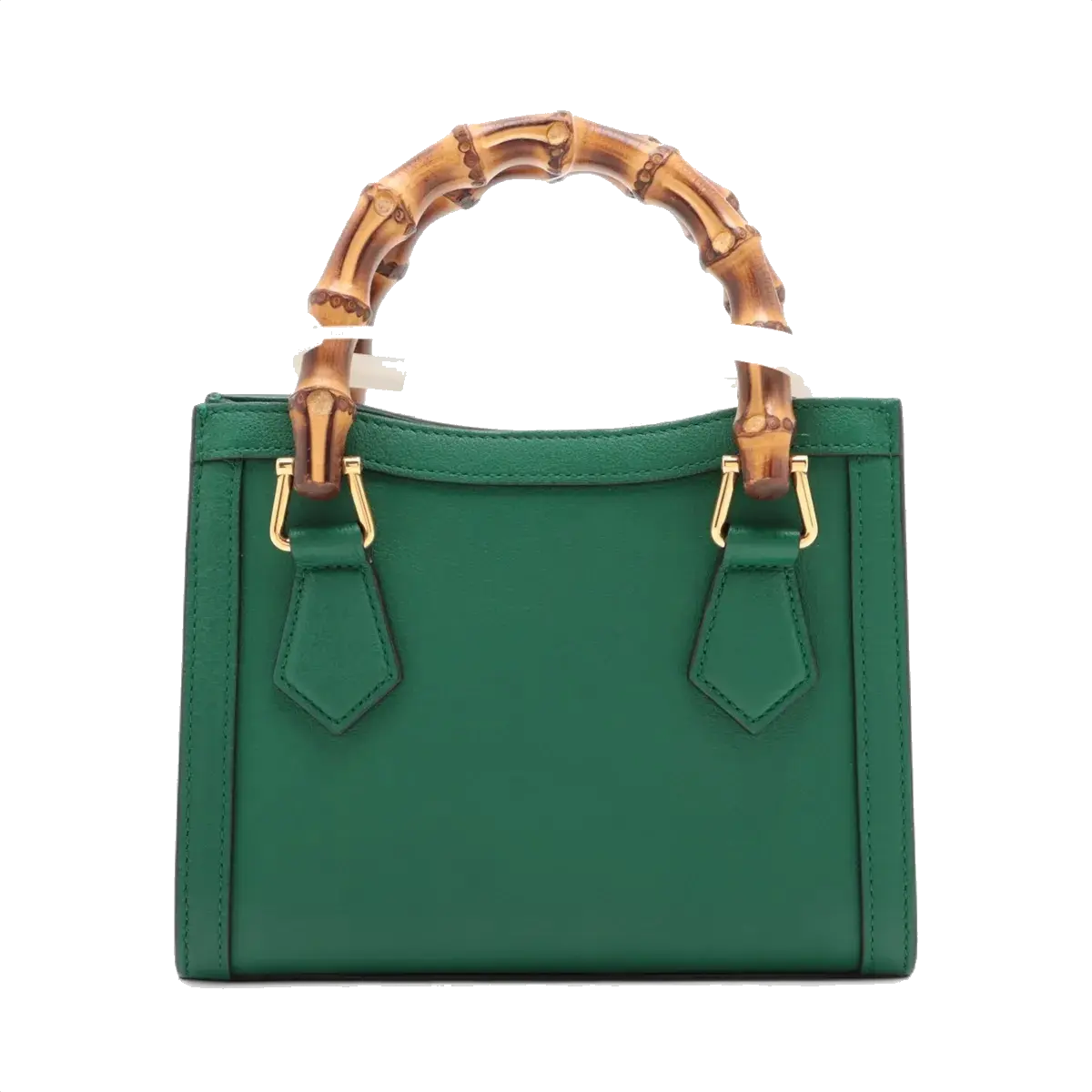 Pre-Loved Diana Bamboo Tote Leather Mini with Gold Hardware, Green