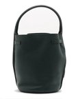 Pre-Loved Big Bag Bucket Bucket Bag Leather Nano with Silver Hardware, Dark Green