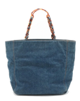 Pre-Loved CC Denim Tote Denim with Tortoise Shell Hardware, Blue