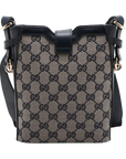 Pre-Loved GG Canvas Bucket Bag Crossbody Bag GG Monogram Coated Canvas Small with Gold Hardware, Beige and Navy