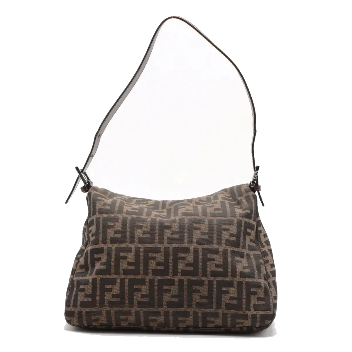 Pre-Loved Mamma Baguette Shoulder Bag Zucca Coated Canvas with Silver Hardware, Brown/Tobacco