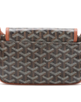 Pre-Loved Plumet Crossbody Bag Goyardine Chevron Coated Canvas with Silver Hardware, Black and Tan