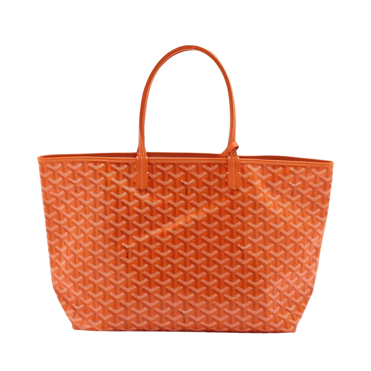 Pre-Loved Saint Louis Tote Chevron Coated Canvas PM with Silver Hardware, Orange