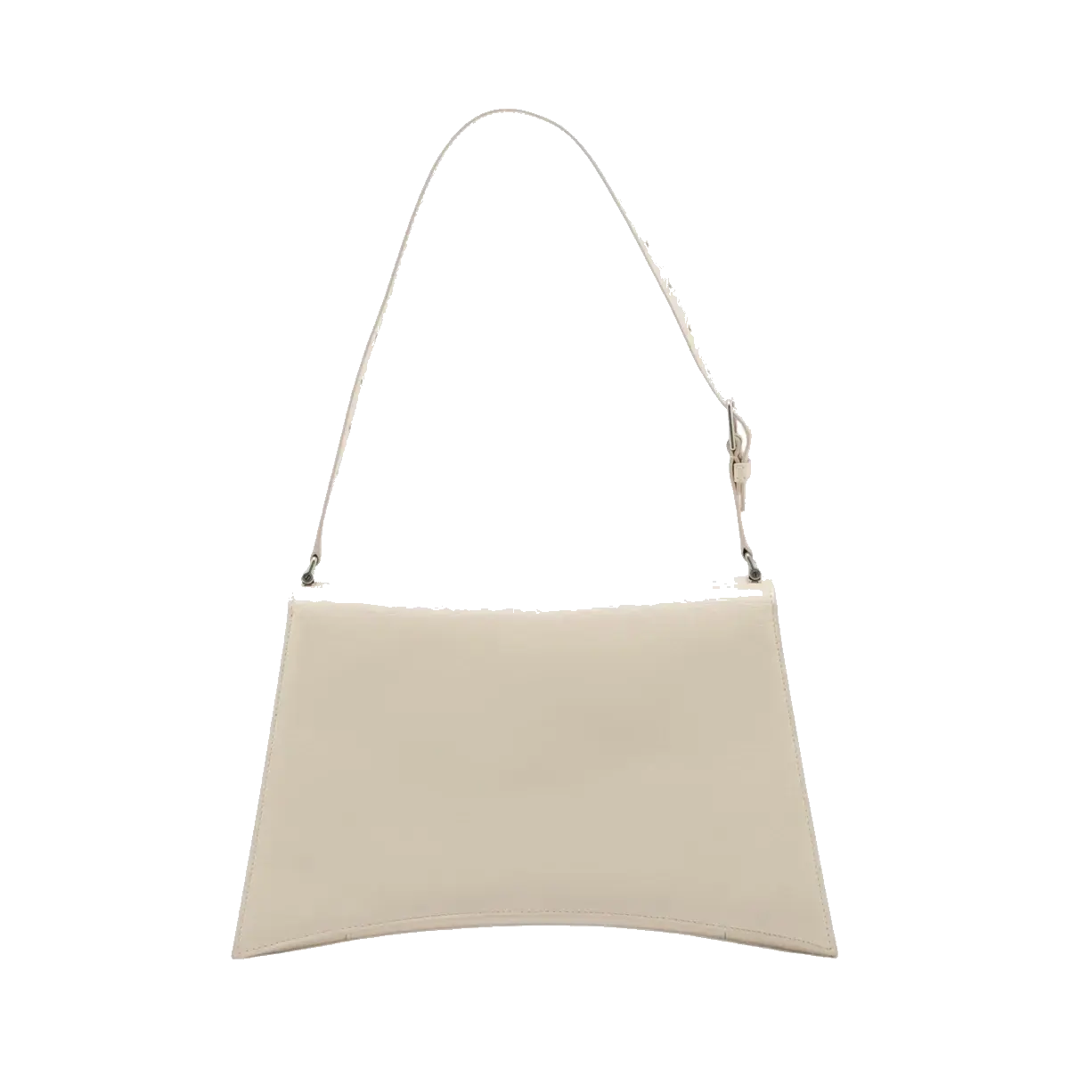 Pre-Loved Crush Sling Shoulder Bag Leather Small with Silver Hardware, Cream