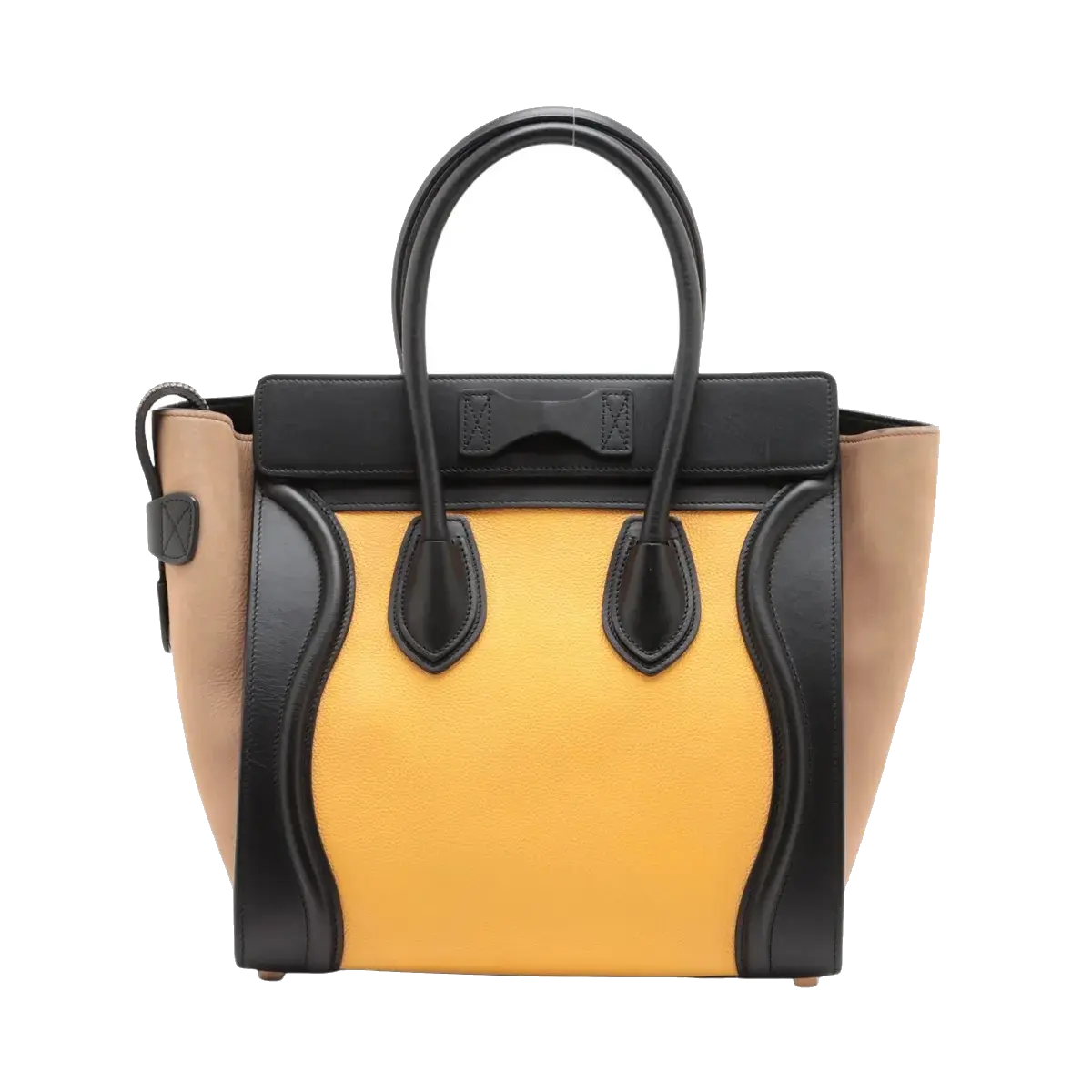 Pre-Loved Luggage Tote Leather Micro with Gold Hardware, Yellow