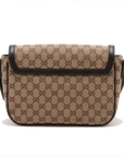 Pre-Loved GG Messenger Crossbody Bag Monogram Coated Canvas with Silver Hardware, Beige/Ebony