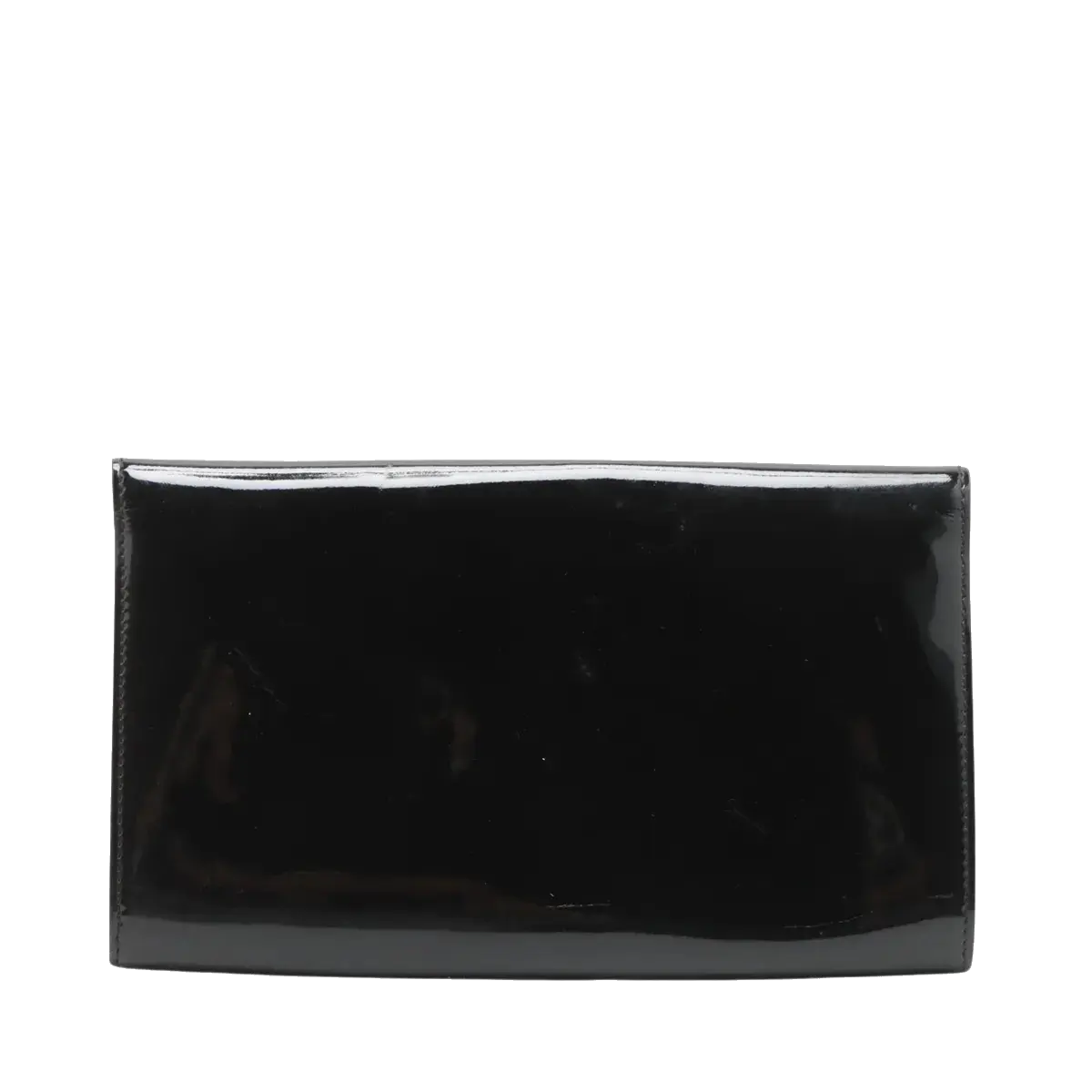 Pre-Loved Louise Clutch Patent Leather with Gold Hardware, Black
