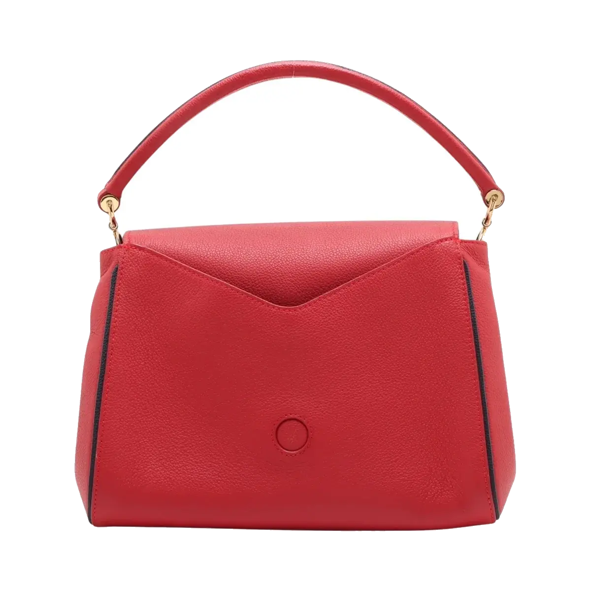 Pre-Loved Double V Handbag Monogram Leather with Gold Hardware, Red