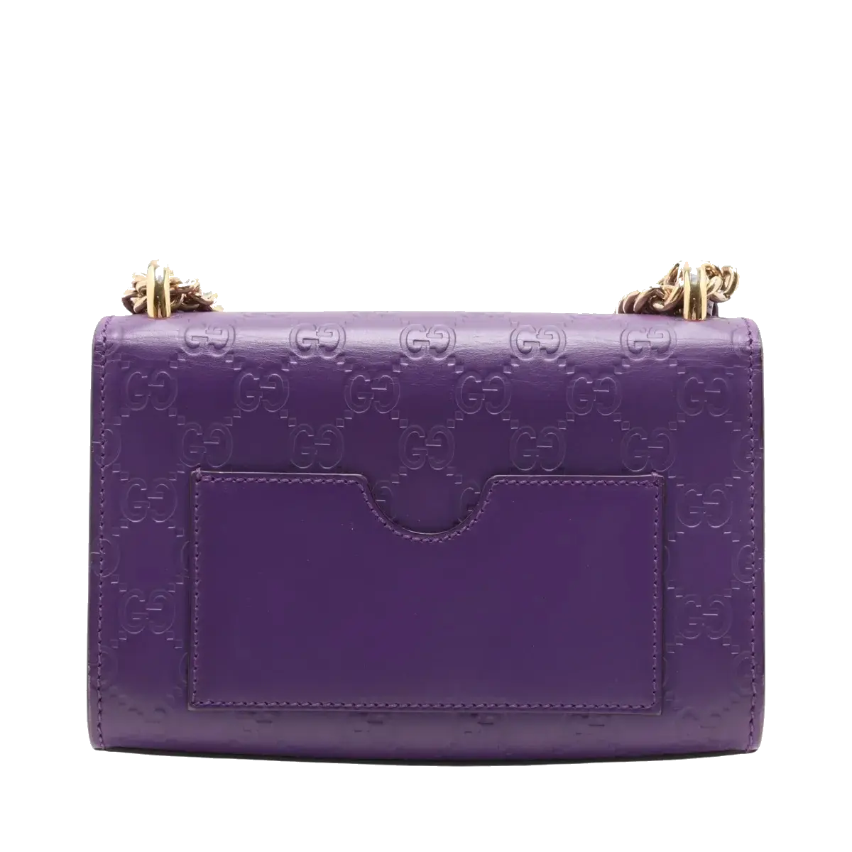 Pre-Loved Padlock Shoulder Bag Monogram Leather Mini with Gold Hardware, Purple