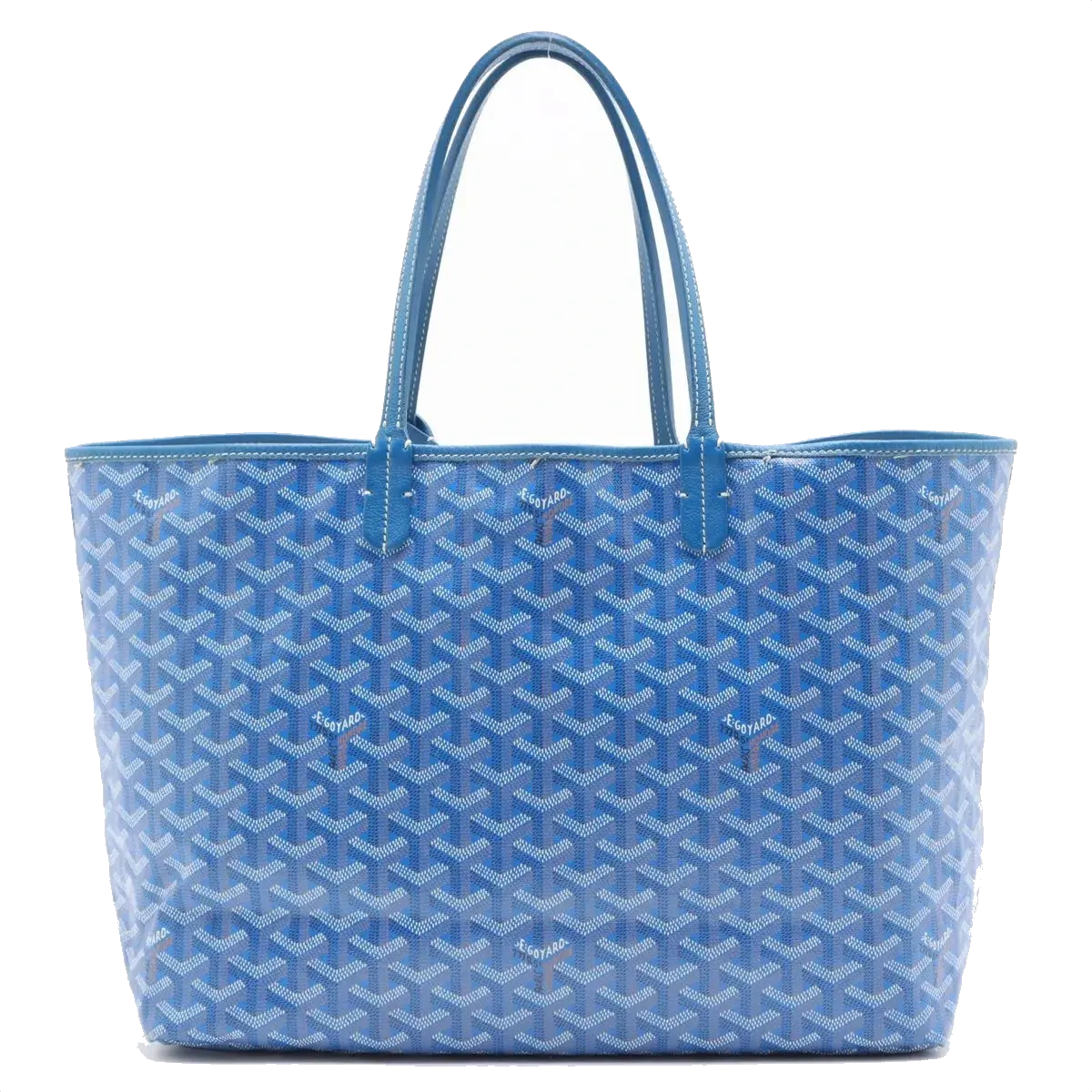Pre-Loved Saint Louis Tote Goyardine Coated Canvas PM with Silver Hardware, Blue