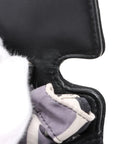Pre-Loved Quilted Flap Bag with Foldable Tote Crossbody Bag Quilted Canvas Mini with Silver Hardware, Black
