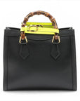 Pre-Loved Diana Bamboo Tote Leather Small with Gold Hardware, Black