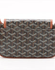 Pre-Loved Plumet Crossbody Bag Goyardine Chevron Coated Canvas with Silver Hardware, Black and Tan