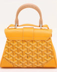 Pre-Loved Saïgon Handbag Goyardine Coated Canvas Mini with Silver Hardware, Yellow