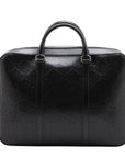 Pre-Loved GG Embossed Briefcase Leather with Silver Hardware, Black