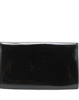 Pre-Loved Louise Clutch Patent Leather with Gold Hardware, Black