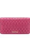 Pre-Loved Matelassé Wallet on Chain Crossbody Bag Quilted Leather Small with Gold Hardware, Pink