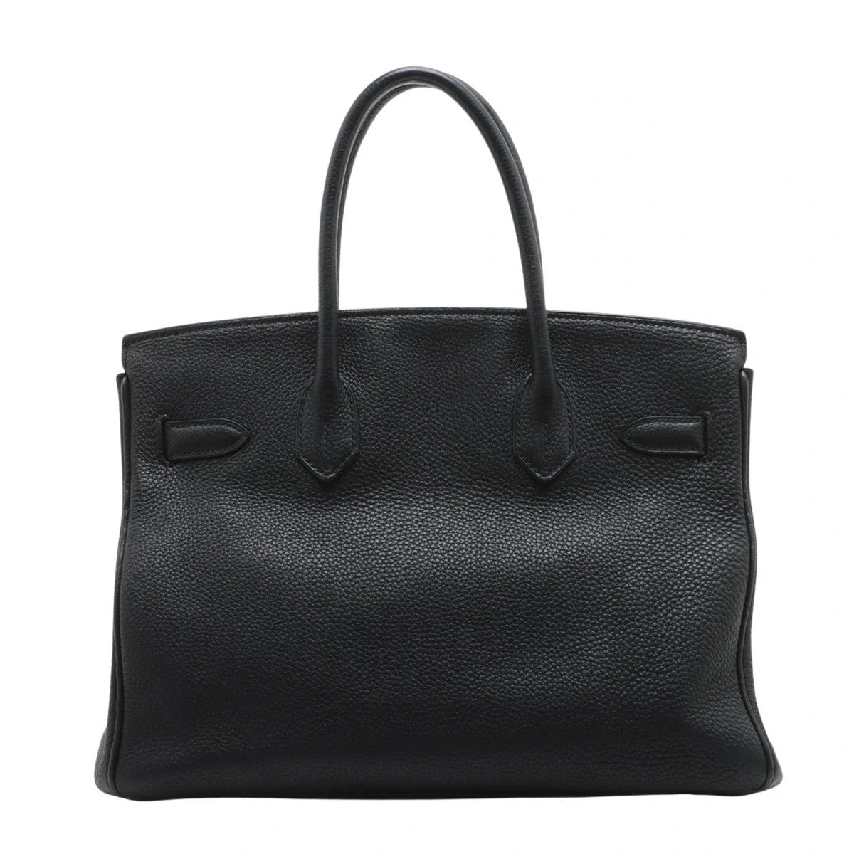 Pre-Loved Birkin Handbag Leather 30 with Palladium Hardware, Black