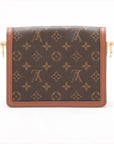 Pre-Loved Dauphine Crossbody Bag Monogram Coated Canvas Mini with Gold Hardware, Brown