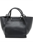 Pre-Loved Big Bag Tote Leather Small with Silver Hardware, Black