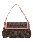 Pre-Loved Mia Shoulder Bag Zucca Coated Canvas with Gold Hardware, Brown