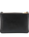 Pre-Loved Trio Crossbody Bag Leather Small with Gold Hardware, Black