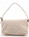 Pre-Loved Mamma Baguette Shoulder Bag Zucchino Coated Canvas with Gold Hardware, Beige