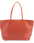 Pre-Loved Artois Tote Goyardine Chevron Coated Canvas PM with Silver Hardware, Orange