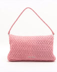 Pre-Loved Matelassé Crystal Cloquè Shoulder Bag Quilted Leather with Silver Hardware, Pink