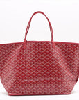 Pre-Loved Saint Louis Tote Chevron Coated Canvas GM with Gold Hardware, Red