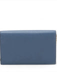 Pre-Loved Interlocking G Wallet on Chain Crossbody Bag Leather with Gold Hardware, Blue