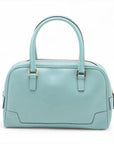 Pre-Loved Boston Handbag Microguccissima Leather Small with Gold Hardware, Light Blue