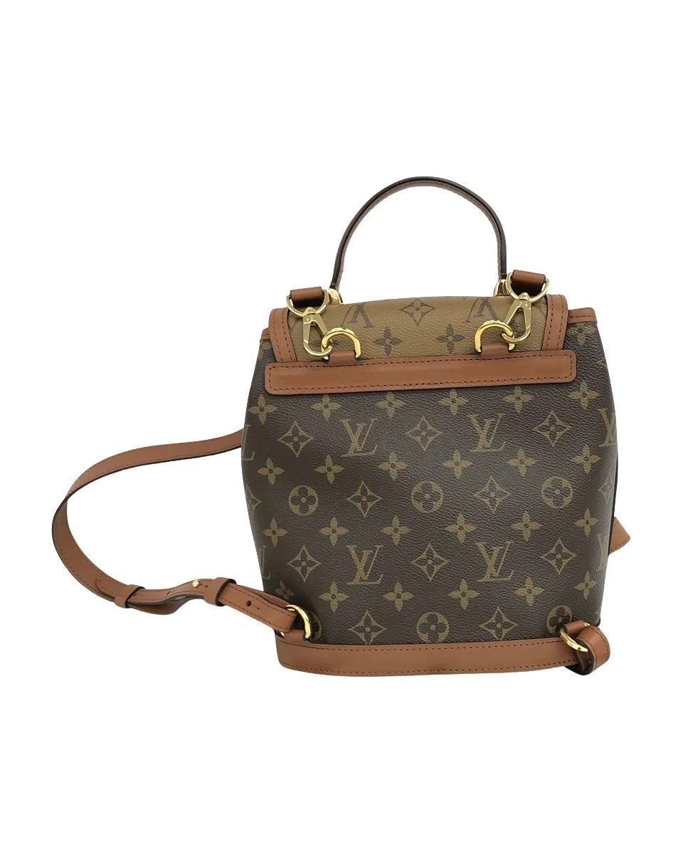 Pre-Loved Dauphine Backpack Monogram Coated Canvas PM with Gold Hardware, Brown