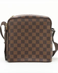 Pre-Loved Olav PM Crossbody Bag Damier Canvas Coated with Gold Hardware PM, Brown